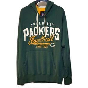 NFL Green Bay Packers Dark Green Hooded Sweatshirt with Yellow & White Graphics